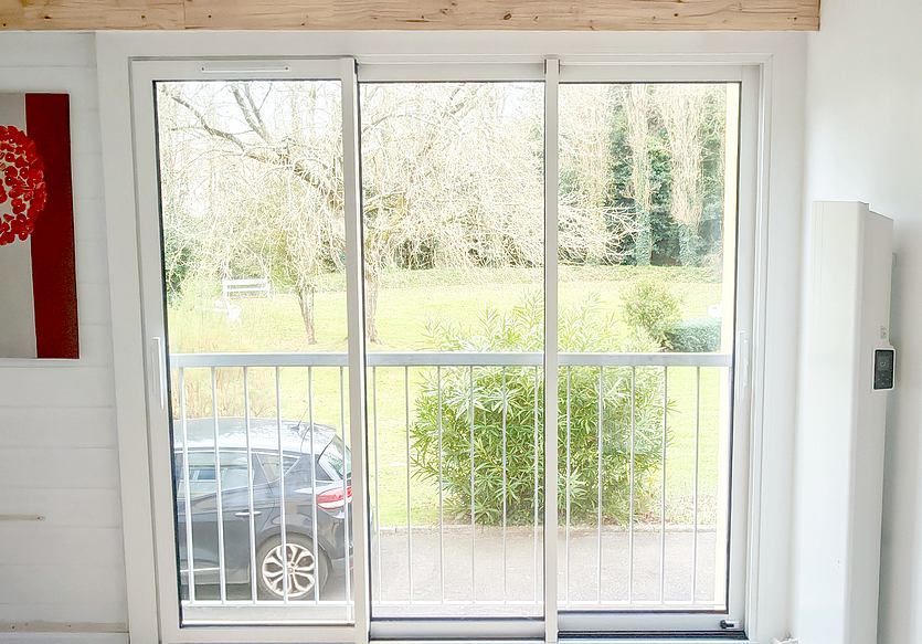 Baie coulissante 3 rails 3 vantaux aluminium olonne fermetures les sables d’olonne