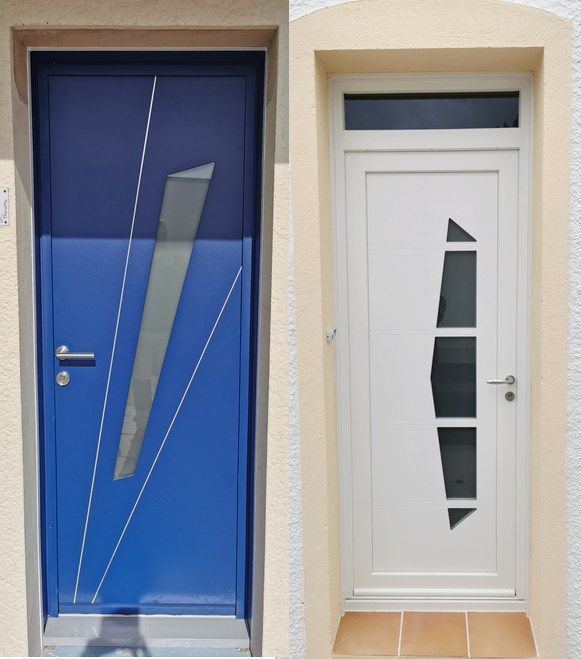 Portes d'entrées en aluminium posées par Olonne fermetures aux Sable D'olonne