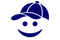 Logotipo de cara sonriente azul con una gorra de béisbol