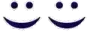 Dos sencillas caritas sonrientes azules una al lado de la otra sobre un fondo blanco.