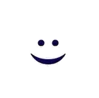 Sencilla carita sonriente azul oscuro sobre fondo blanco