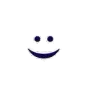 Sencilla carita sonriente azul oscuro sobre fondo blanco