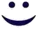 Icono sencillo de cara sonriente azul con dos ojos y una sonrisa curva sobre fondo blanco.