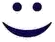 Icono sencillo de cara sonriente azul con dos ojos y una sonrisa curva sobre fondo blanco.