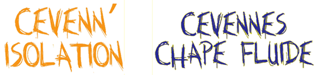 Logotypes de C&eacute;vennes Chape Fluide et Cevenn' Isolation.