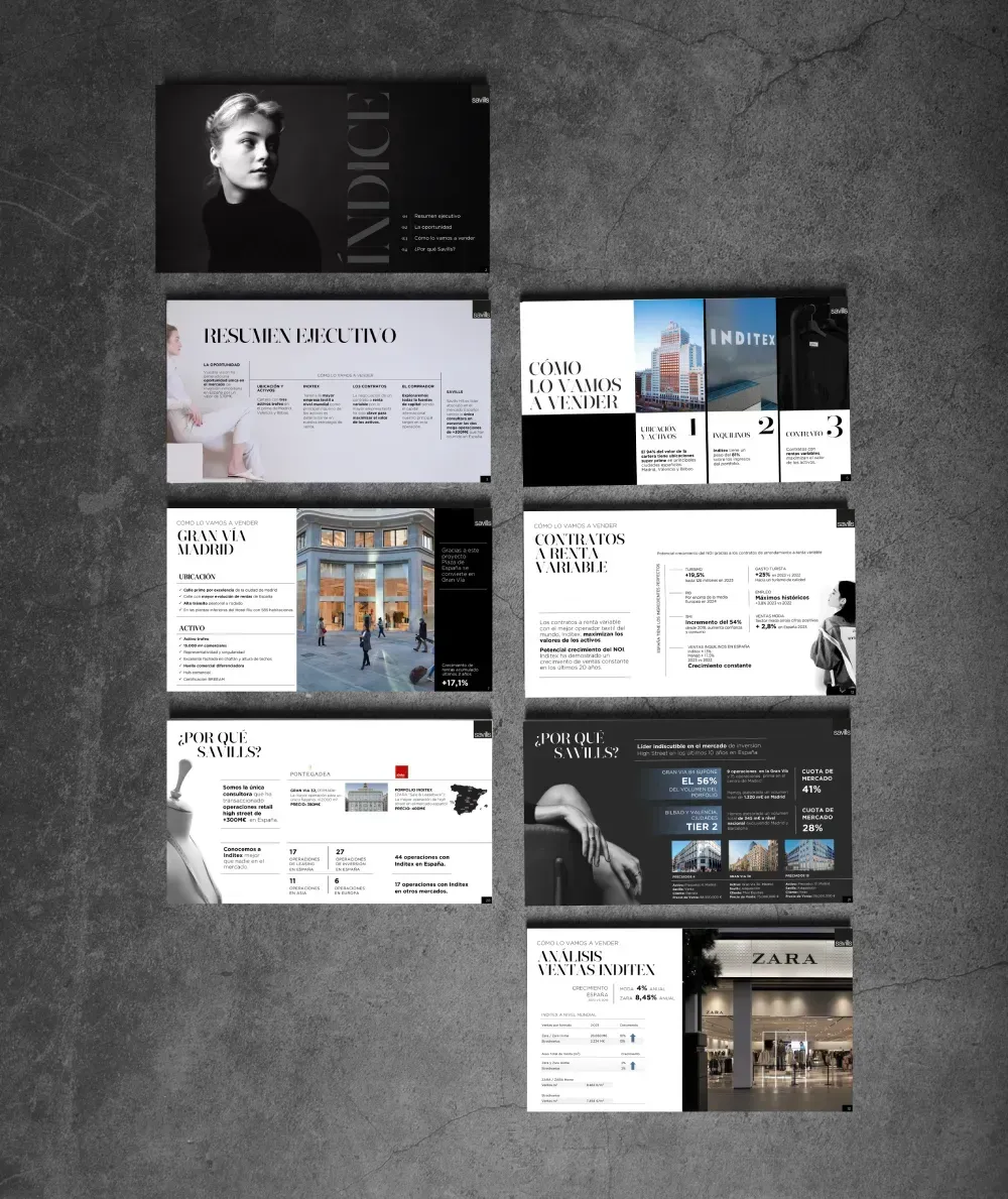 Conjunto de dispositivos tablet y ordenador con una presentaci&oacute;n corporativa dise&ntilde;ada