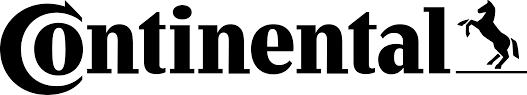 Logotipo de Continental en negro con un icono de un caballo encabritado sobre fondo blanco.