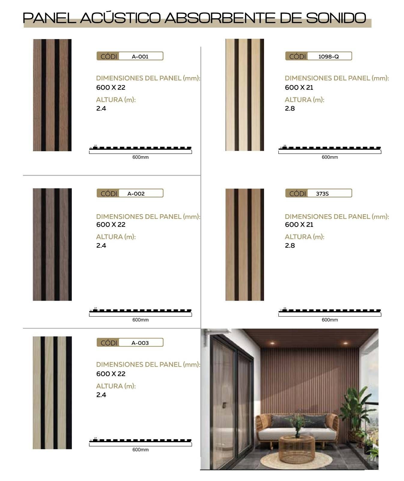 Un catálogo de paneles acústicos para paredes que se muestran