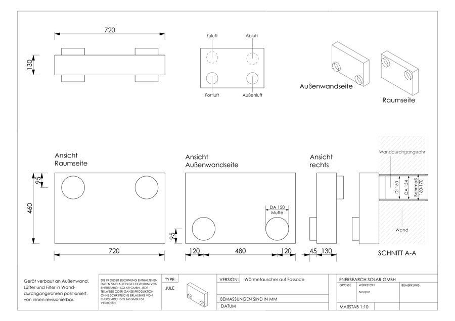 Eine schwarz-weiße Zeichnung einer Tabelle mit Maßangaben.