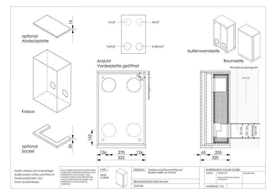 Eine Schwarzweißzeichnung einer Schachtel mit Löchern darin.