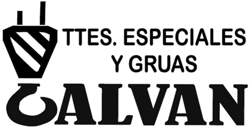 Un logotipo en blanco y negro para ttes especiales y gruas galvan