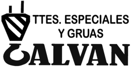 Un logotipo en blanco y negro para ttes especiales y gruas galvan