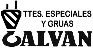 Un logotipo en blanco y negro para ttes especiales y gruas galvan