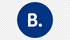Weißes „B.“ auf blauem Kreis Logo, Logo Booking.com
