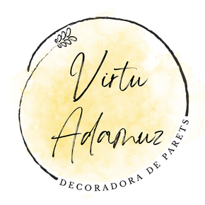 Un logotipo para una empresa llamada virtu adamuz decoratora de parets.