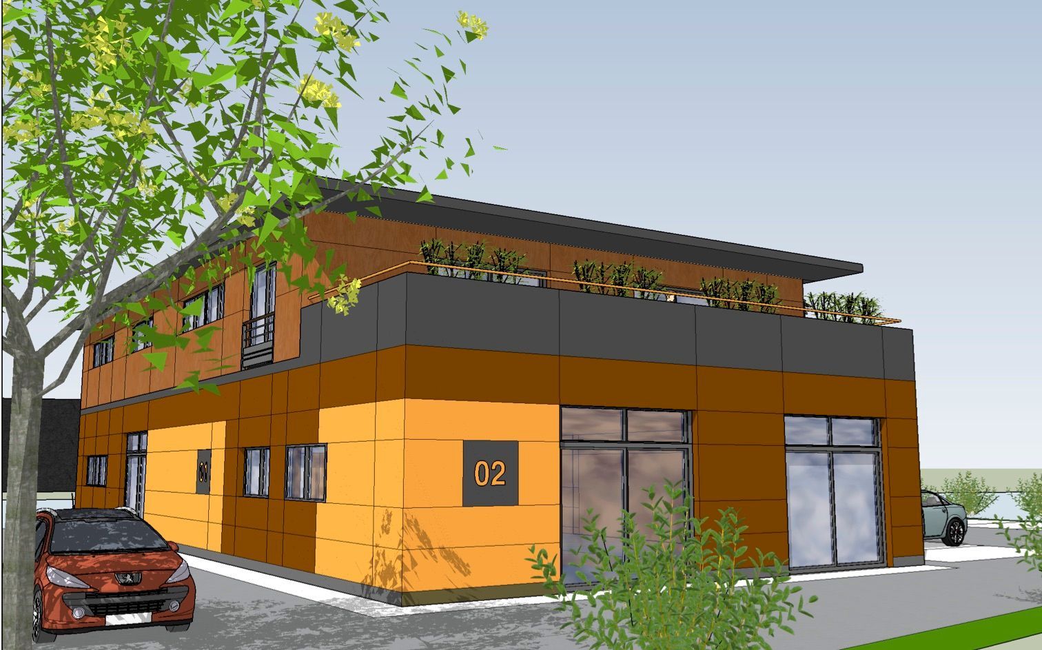 Maquette d'une maison de forme carré