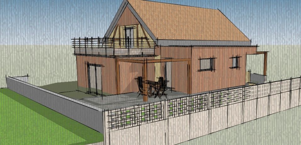 Image d'un croquis d'une rénovation de maison