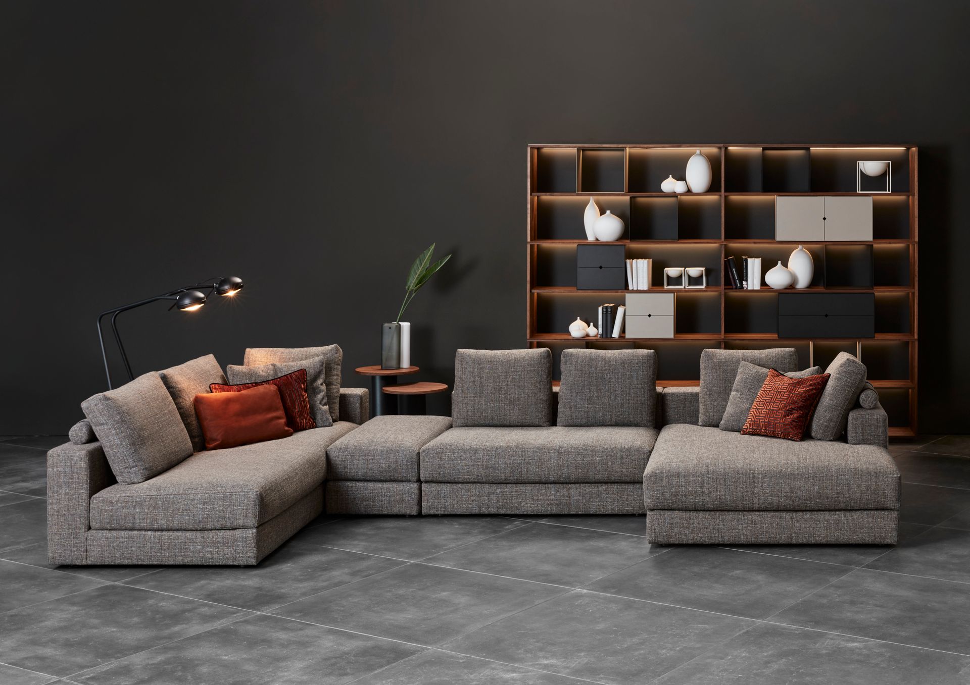 Timeline großes modulares Sofa in graubraun