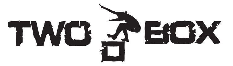 Texto estilizado en negro &ldquo;TWO BOX&rdquo; con un peque&ntilde;o icono abstracto de una caja y una flecha entre las palabras.