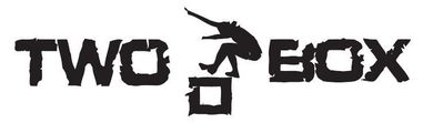 Texto estilizado en negro &ldquo;TWO BOX&rdquo; con un peque&ntilde;o icono abstracto de una caja y una flecha entre las palabras.