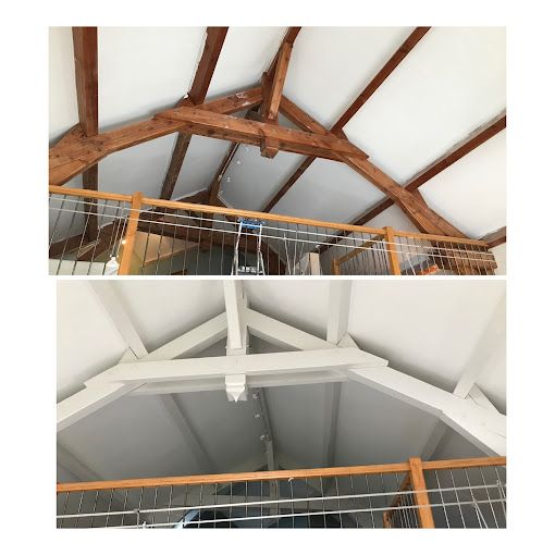 Peinture de charpente avant/après