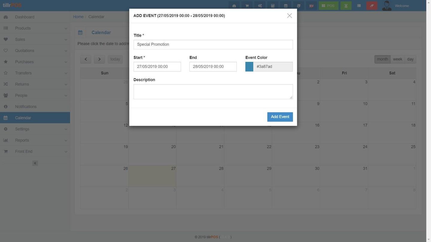 Calendar - The calendar module allows you to add & manage events, reminders & tasks.