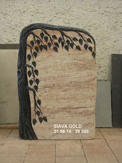 Granitstein mit Baumdesign in Siava Gold Farbe