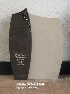 Musterplatte Aruba Ozean Beige mit dekorativem Design