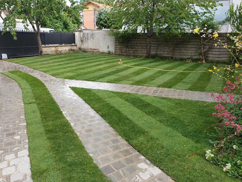 Terrain fraîchement tondu