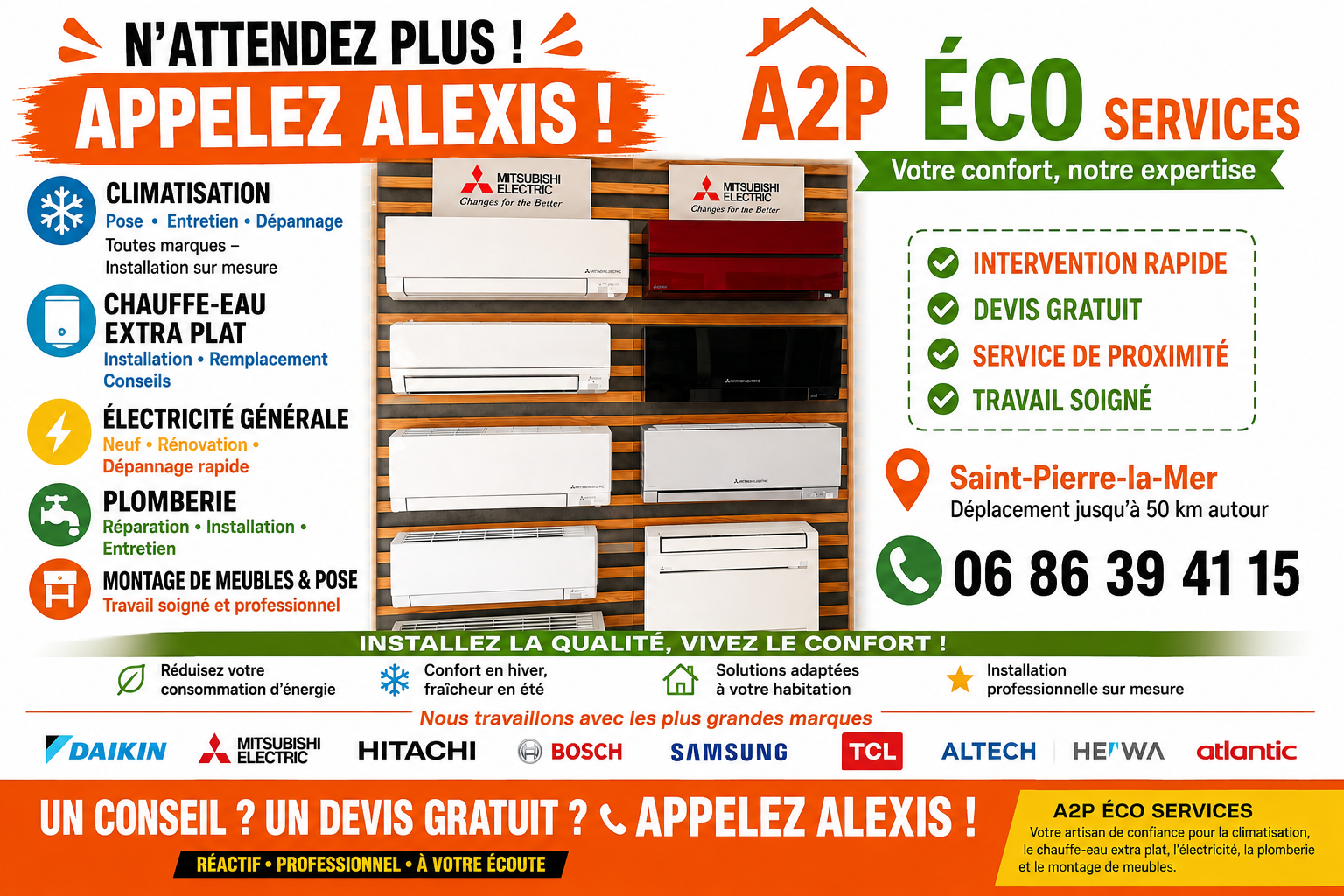 Affiche avec climatiseurs