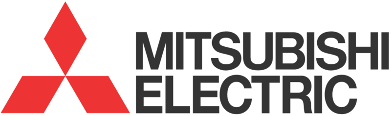 El logotipo de Mitsubishi Electric se muestra sobre un fondo blanco.