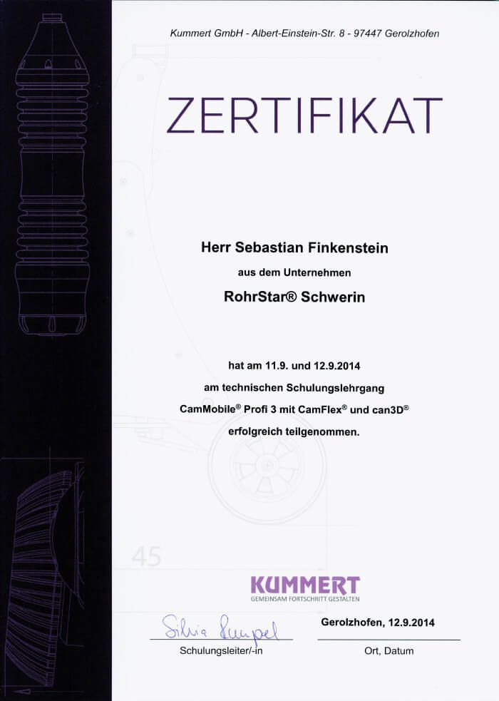 Zertifikat | ROHREXPERTEN IQ GmbH & Co. KG