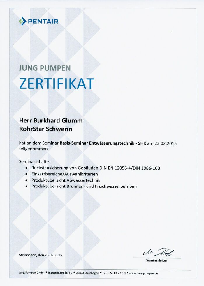 Zertifikat | ROHREXPERTEN IQ GmbH & Co. KG