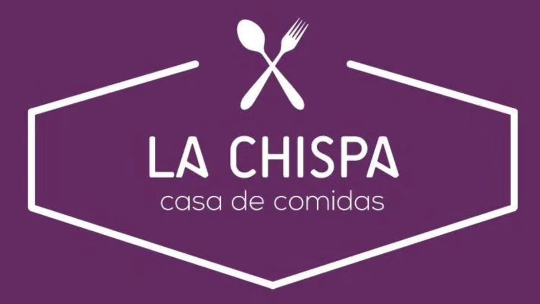 A purple logo for la chispa casa de comidas