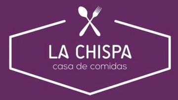 A purple logo for la chispa casa de comidas