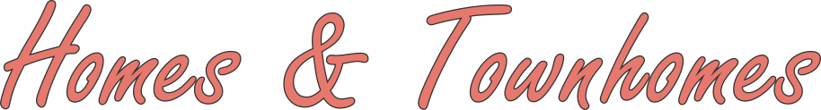Homes & Townhomes logo in red script on a light background