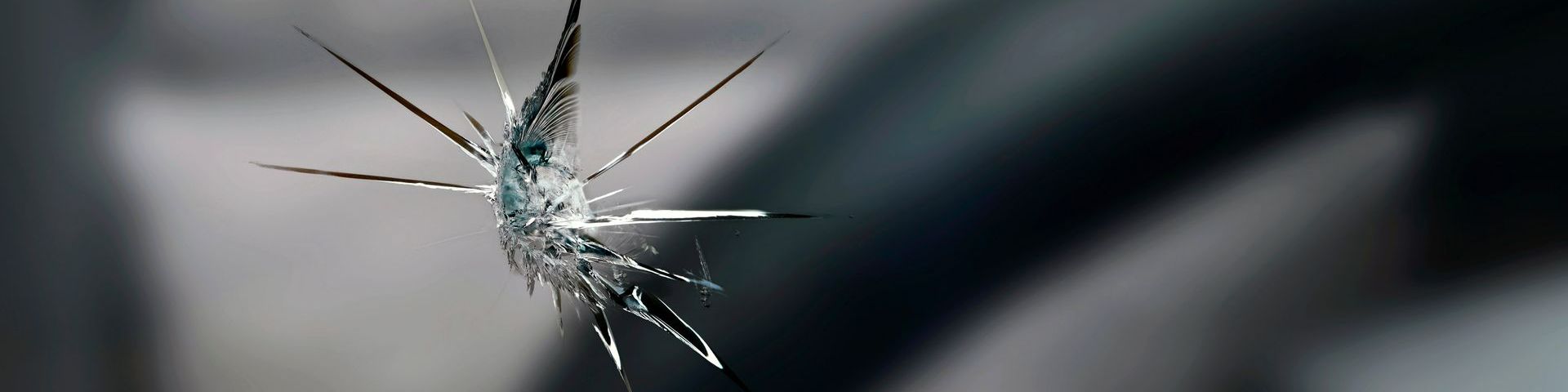Impact visible sur un pare-brise