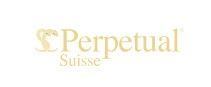 Logo dorato “Perpetual Suisse” su sfondo bianco.
