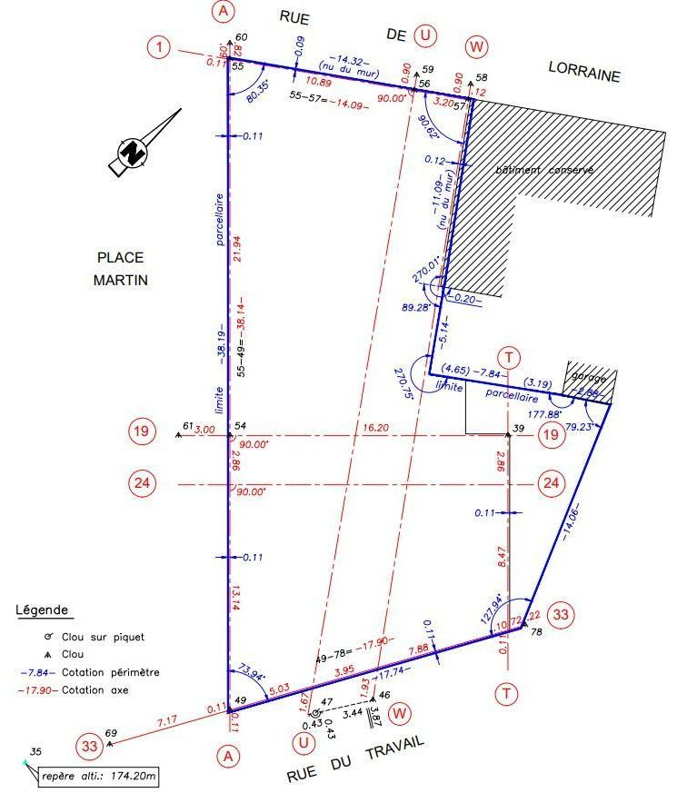 Plan d'implantation d'un bâtiment