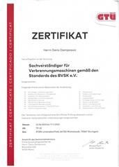 Es ist ein Zertifikat mit der Aufschrift „Zertifikat“.