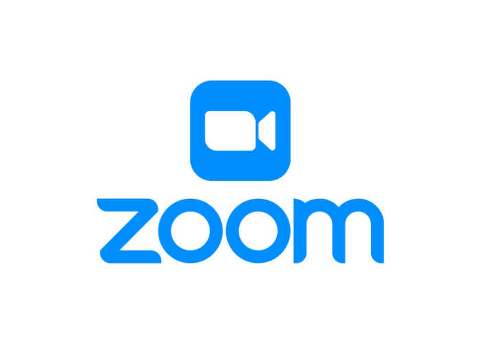 Das Zoom-Logo: blaues, abgerundetes Quadrat mit einem weißen Kamerasymbol über dem blauen Wort „Zoom“.