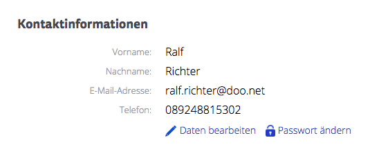 Multiuser-System Accountdaten ändern