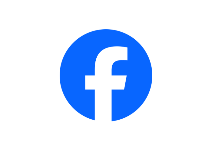 Facebook-Logo: Weißes „f“ in einem blauen Kreis.