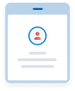 Auf dem Bildschirm eines Mobiltelefons wird ein Benutzerprofilsymbol mit zwei Textzeilen darunter angezeigt.