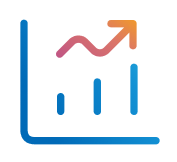 Blaues und orangefarbenes Diagramm zeigt steigende Trends.