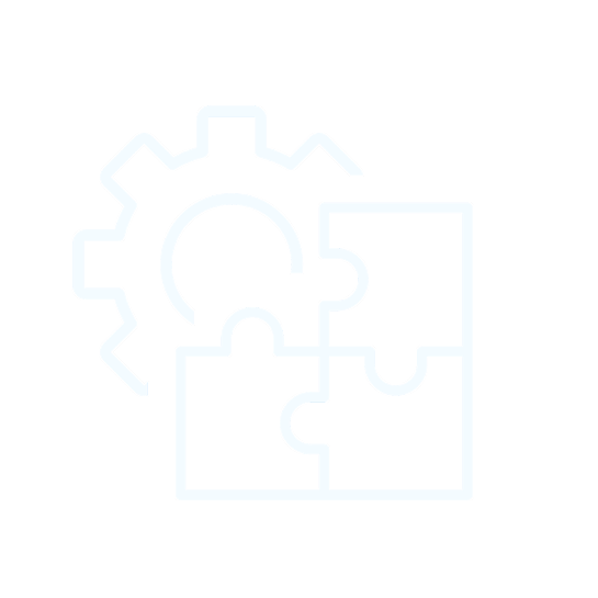 Symbol für Zahnrad und Puzzleteile, das Integration und Einstellungen symbolisiert.