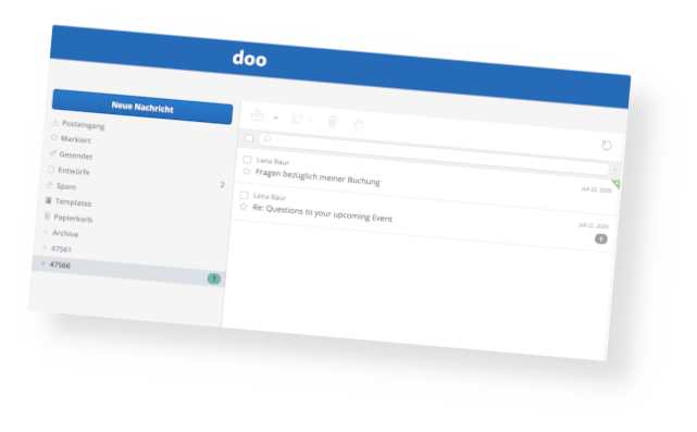 Screenshot einer To-Do-Listen-App mit blau-weißer Oberfläche. Auf der rechten Seite werden Aufgaben aufgelistet.