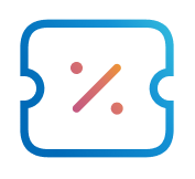 Rabattcoupon mit Prozentsymbol.