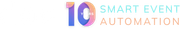 Logo für Smart Event Automation. Eine stilisierte violett-orange „10“ mit „Jahren“ in kleiner Schrift darin, gefolgt von „Smart Event Automation“ in einem hellblau-orangen Farbverlauf.
