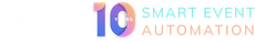Logo für Smart Event Automation. Eine stilisierte violett-orange „10“ mit „Jahren“ in kleiner Schrift darin, gefolgt von „Smart Event Automation“ in einem hellblau-orangen Farbverlauf.